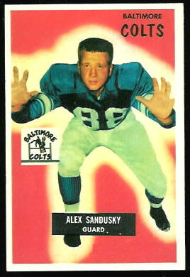 Alex Sandusky 1955 Bowman football card