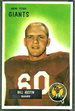 Bill Austin 1955 Bowman football card