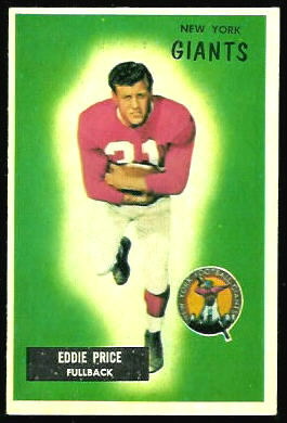 Eddie Price 1955 Bowman football card