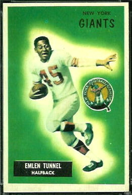 Emlen Tunnell 1955 Bowman football card Emlen Tunnell 1955 Bowman football card