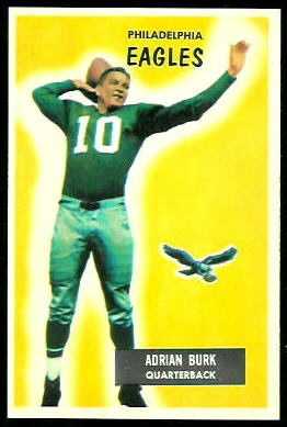 Adrian Burk 1955 Bowman football card