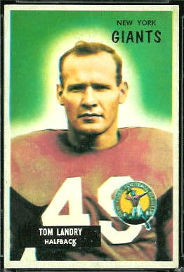 Tom Landry 1955 Bowman football card