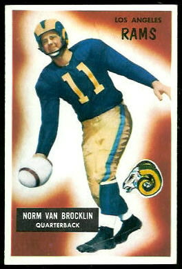 Norm Van Brocklin 1955 Bowman football card