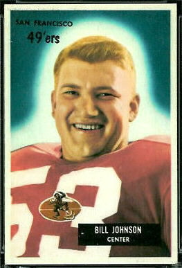 Bill Johnson 1955 Bowman football card