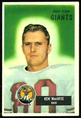 Ken MacAfee 1955 Bowman football card