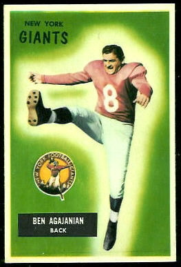 Ben Agajanian 1955 Bowman football card