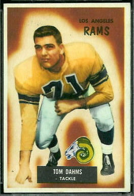 Tom Dahms 1955 Bowman football card Tom Dahms 1955 Bowman football card