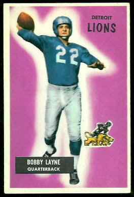 Bobby Layne 1955 Bowman football card Bobby Layne 1955 Bowman football card