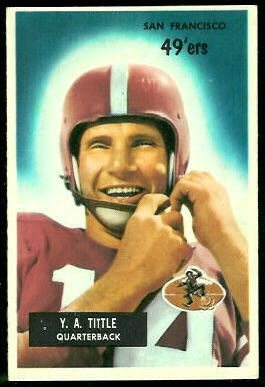 Y.A. Tittle 1955 Bowman football card Y.A. Tittle 1955 Bowman football card