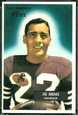 Joe Arenas 1955 Bowman football card