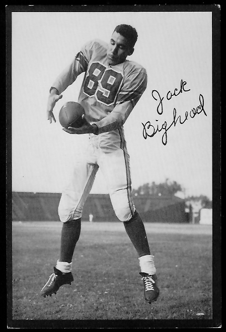 Jack Bighead 1955 Rams Team Issue football card