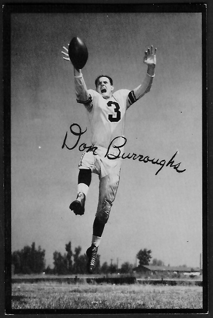 Don Burroughs 1955 Rams Team Issue football card