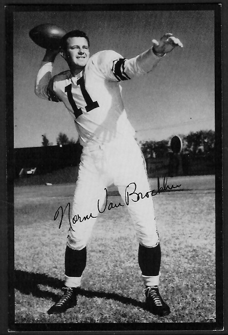 Norm Van Brocklin 1955 Rams Team Issue football card