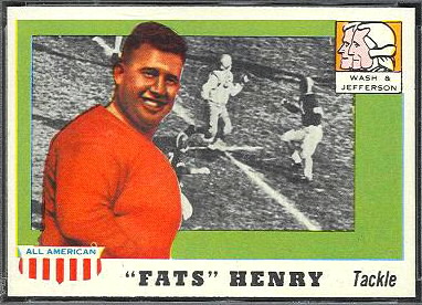 Fats Henry 1955 Topps All-American football card