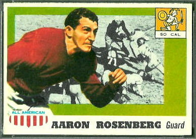 Aaron Rosenberg 1955 Topps All-American football card Aaron Rosenberg 1955 Topps All-American football card