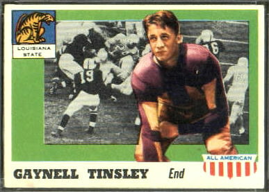 Gaynell Tinsley 1955 Topps All-American football card Gaynell Tinsley 1955 Topps All-American football card