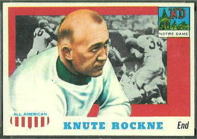 Knute Rockne 1955 Topps All-American football card