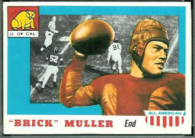 Brick Muller 1955 Topps All-American football card Brick Muller 1955 Topps All-American football card