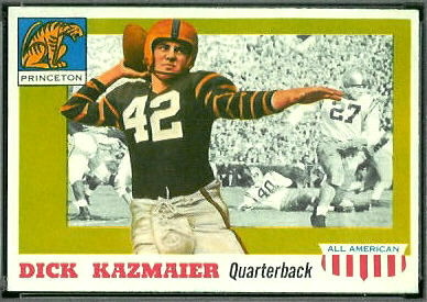Dick Kazmaier 1955 Topps All-American football card Dick Kazmaier 1955 Topps All-American football card