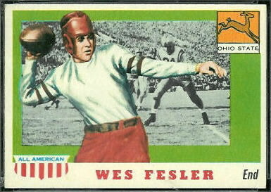 Wes Fesler 1955 Topps All-American football card Wes Fesler 1955 Topps All-American football card