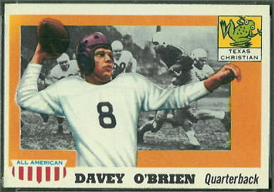 Davey O'Brien 1955 Topps All-American football card Davey O'Brien 1955 Topps All-American football card