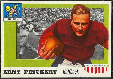 Erny Pinckert 1955 Topps All-American football card