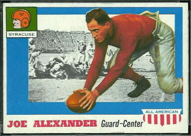 Joe Alexander 1955 Topps All-American football card