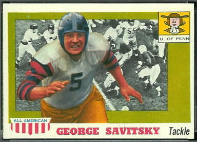 George Savitsky 1955 Topps All-American football card