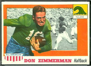 Don Zimmerman 1955 Topps All-American football card