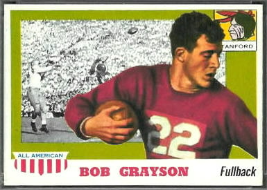 Bob Grayson 1955 Topps All-American football card Bob Grayson 1955 Topps All-American football card