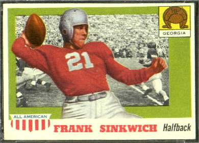 Frank Sinkwich 1955 Topps All-American football card