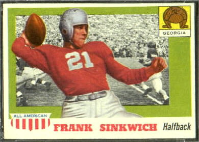 Frank Sinkwich 1955 Topps All-American football card Frank Sinkwich 1955 Topps All-American football card