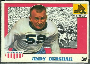 Andy Bershak 1955 Topps All-American football card Andy Bershak 1955 Topps All-American football card