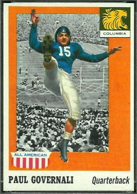 Paul Governali 1955 Topps All-American football card