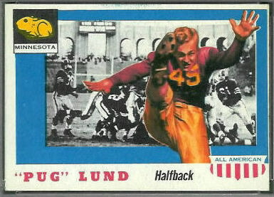 Pug Lund 1955 Topps All-American football card