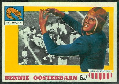 Bennie Oosterbaan 1955 Topps All-American football card