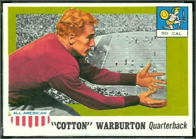Cotton Warburton 1955 Topps All-American football card