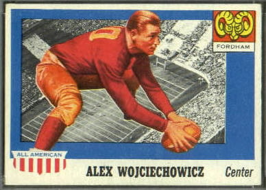 Alex Wojciechowicz 1955 Topps All-American football card