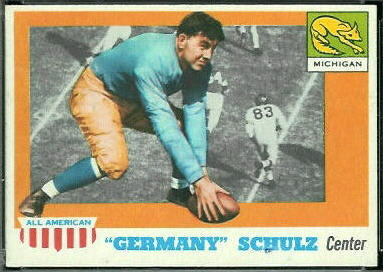 Germany Schulz 1955 Topps All-American football card