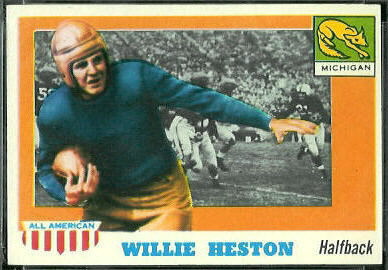 Willie Heston 1955 Topps All-American football card