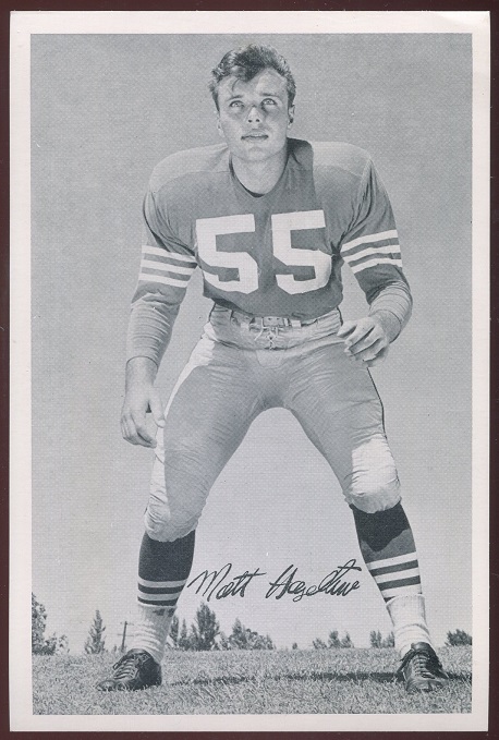 Matt Hazeltine 1956 49ers Team Issue football card Matt Hazeltine 1956 49ers Team Issue football card