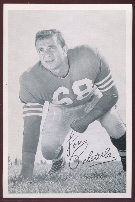Lou Palatella 1956 49ers Team Issue football card