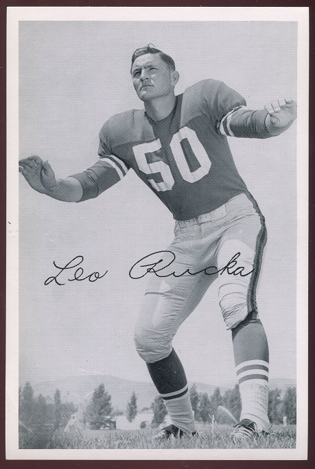 Leo Rucka 1956 49ers Team Issue football card