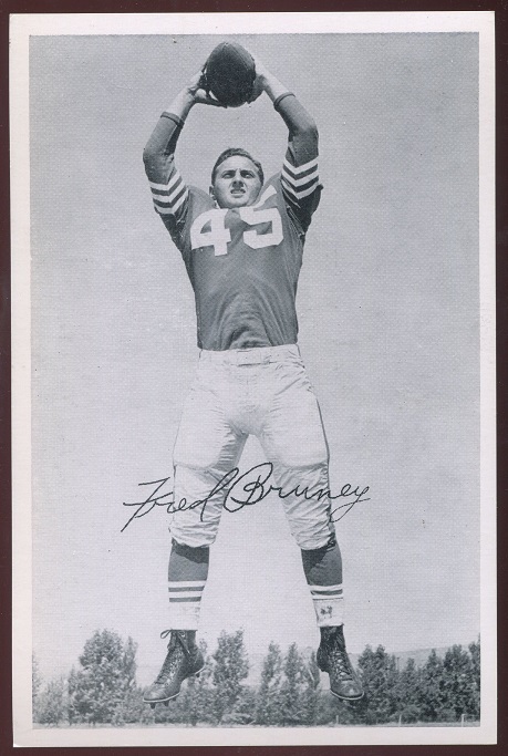 Fred Bruney 1956 49ers Team Issue football card