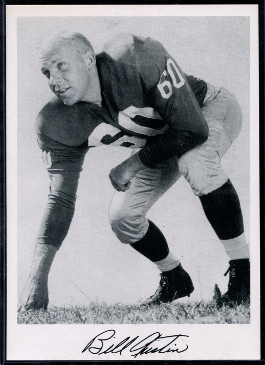 Bill Austin 1956 Giants Team Issue football card