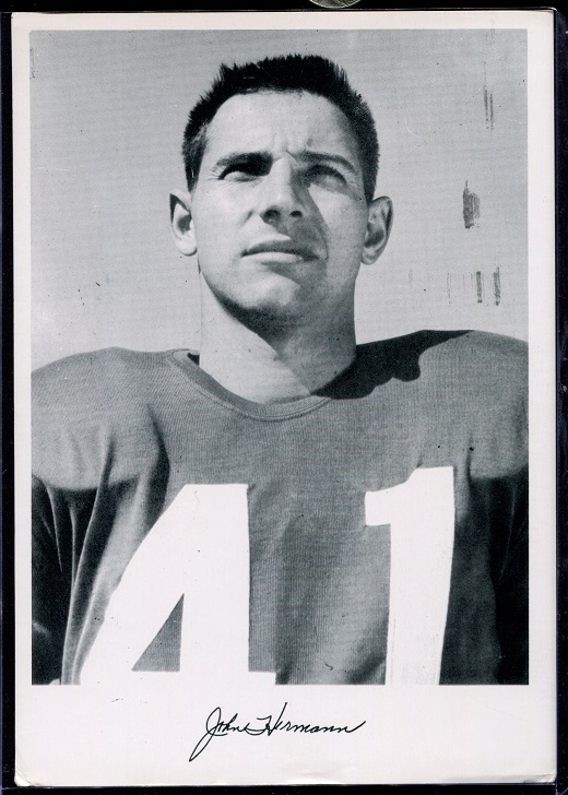 John Hermann 1956 Giants Team Issue football card John Hermann 1956 Giants Team Issue football card
