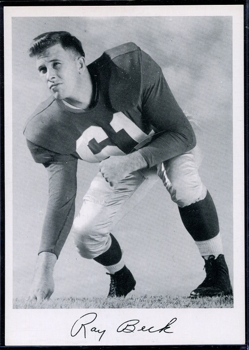 Ray Beck 1956 Giants Team Issue football card