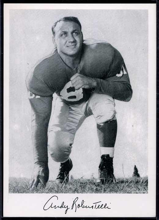 Andy Robustelli 1956 Giants Team Issue football card