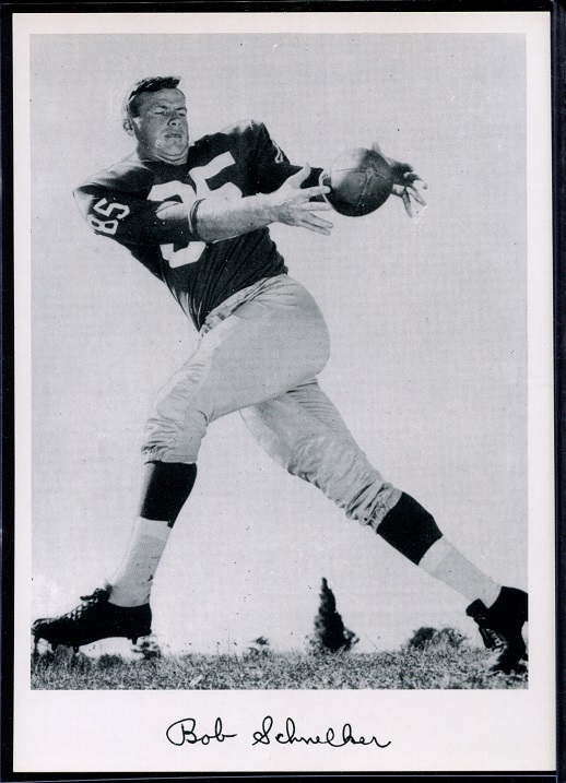 Bob Schnelker 1956 Giants Team Issue football card