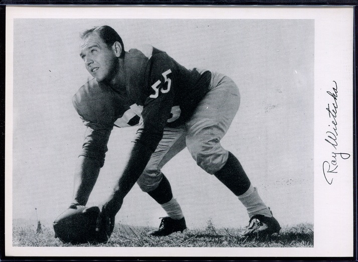 Ray Wietecha 1956 Giants Team Issue football card Ray Wietecha 1956 Giants Team Issue football card